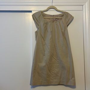 Khaki Ruffle Sleeve A-Line Dress L